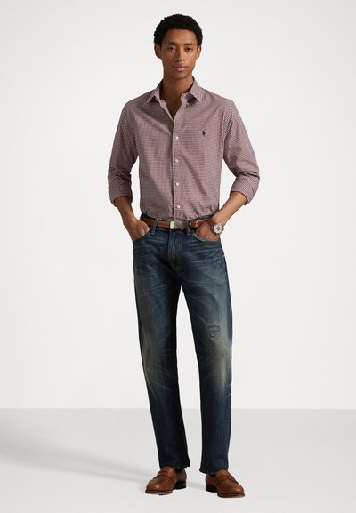 Polo Ralph Lauren CUSTOM FIT GINGHAM STRETCH POPLIN SHIRT - Cămașă - classic wine/white