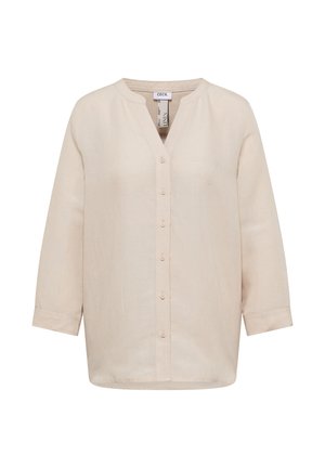 3/4 sleeves - Split neck - Rounded hem - Blouse - macadamia beige