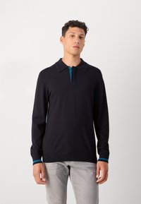 Scotch & Soda LONG SLEEVE POLO - Strickpullover - anthracite