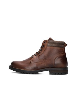 Lace-up ankle boots - cognac