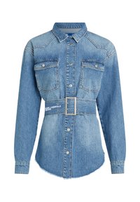BELTED DENIM - Blusa - washed blue