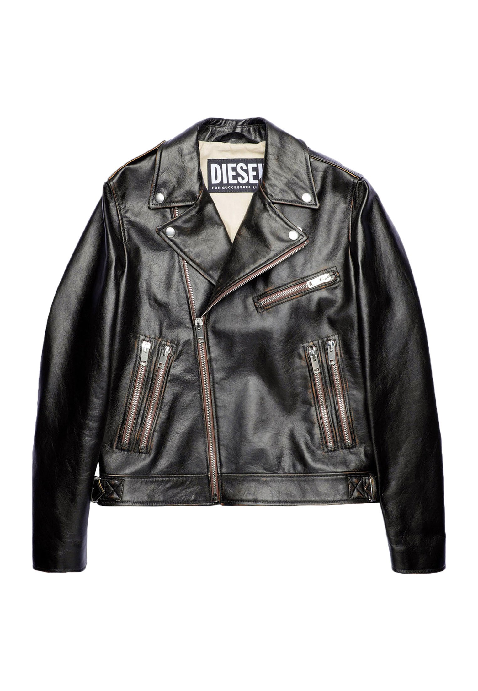 Diesel GARRETT - Leather jacket - black 