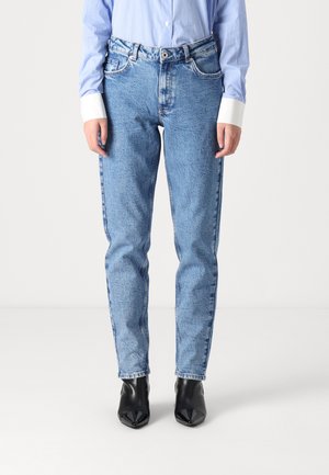 MOM  - Jeans straight leg - bright blue marble