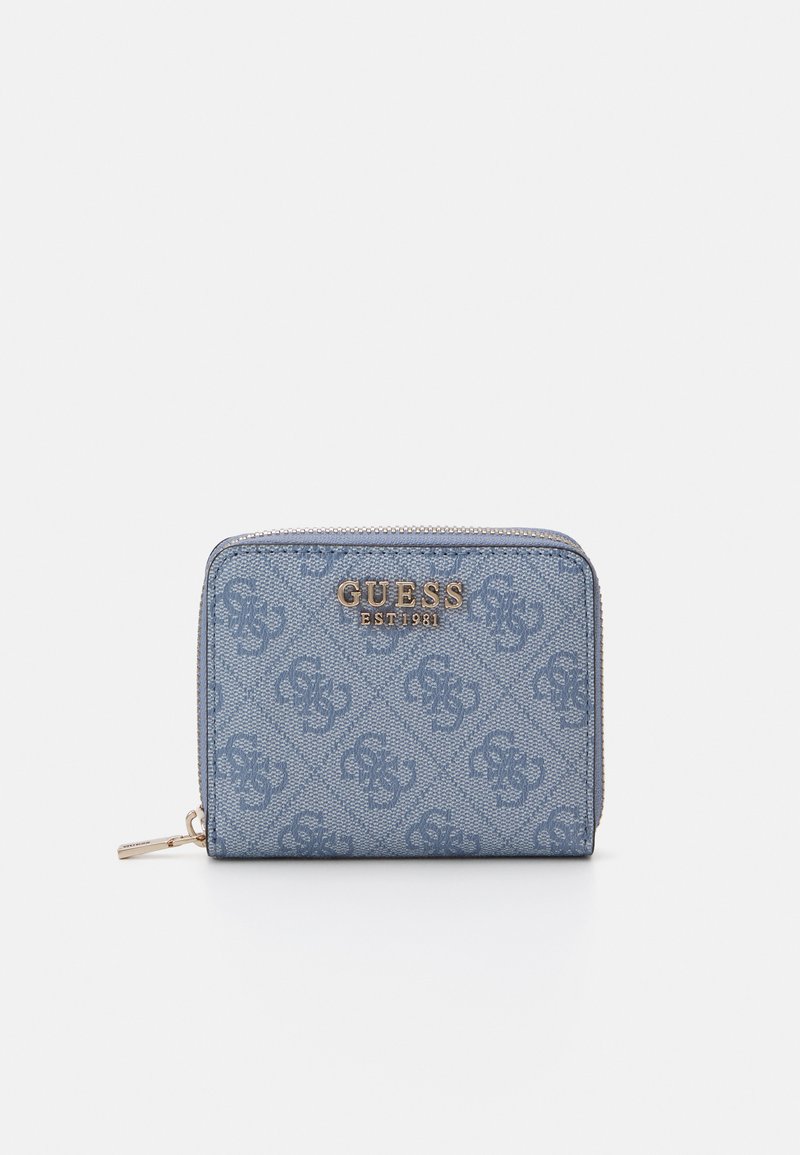 Guess LAUREL SMALL ZIP AROUND - Portafoglio - light blue logo