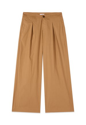 Oltre, PANTALONI PALAZZO IN POPELINE - Pantalones - beige