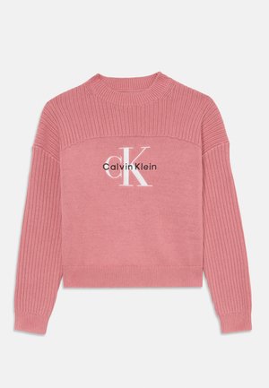 Calvin Klein Jeans MONOLOGO SWEATER - Strikkegenser - brandied apricot