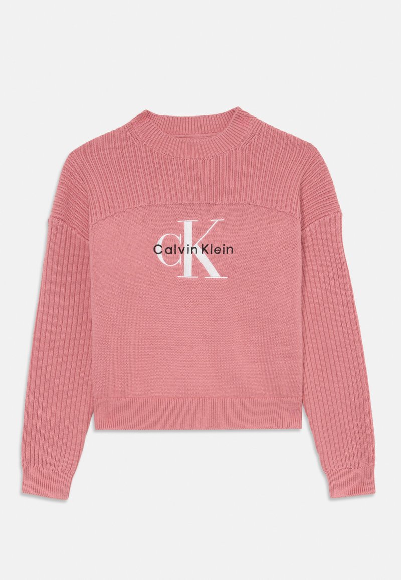Calvin Klein Jeans MONOLOGO SWEATER - Jersey de punto - brandied apricot