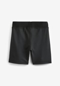 Czarne kąpielówki z gładką strukturą, elastycznym paskiem w talii i prostymi liniami. Brak widocznych logo lub wzorów. Standardowa długość i krój.