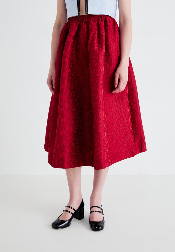 CALLA MIDI SKIRT - A-Linien-Rock - burgundy