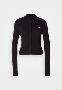 Tommy Jeans ZIP HIGH NECK CARDIGAN - Cardigan - black