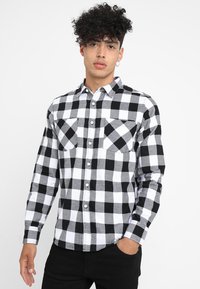 Urban Classics - CHECKED - Overhemd - black/white Miniatuurafbeelding 1