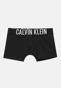 Boxer-briefs noirs pour hommes, avec une large ceinture portant le logo "CALVIN KLEIN" en blanc. Fabriqués en coton doux et extensible.