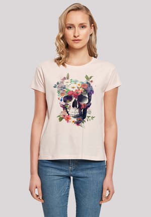 TOTENKOPF BLUMEN - Print T-shirt - pink