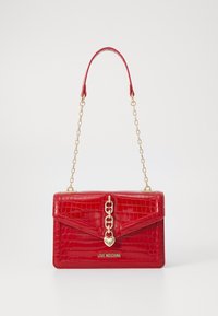 Love Moschino CHAIN DETAIL CROCO - Borsa a tracolla - rosso