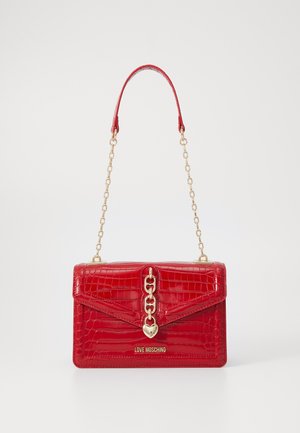 Love Moschino CHAIN DETAIL CROCO - Borsa a tracolla - rosso