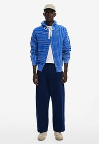 Desigual ZIPPER WITH BRAIDED DESIGN - Cardigan - blue
