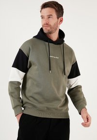 Buratti REGULAR FIT - Jersey con capucha - khaki