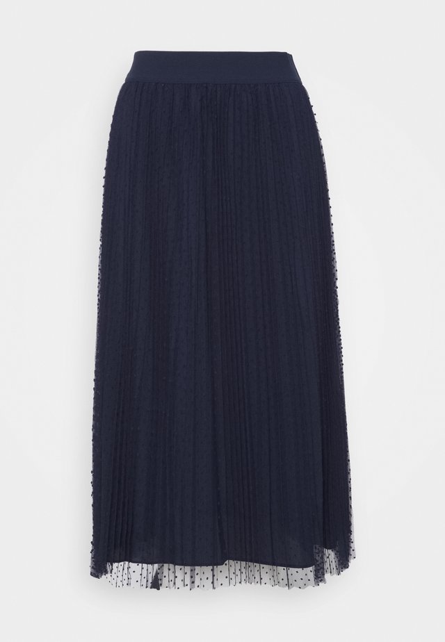 MESH CRINKLE DOT - Jupe trapèze - new navy