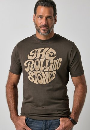 JP1880, T-SHIRT, BAND SHIRT, SHORT SLEEVE, THE ROLLING STONES, UP TO 8XL - T-shirt print - hazelnut