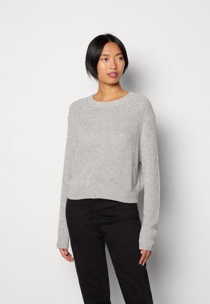 EVERYDAY CROP - Pullover - ash grey/white twist