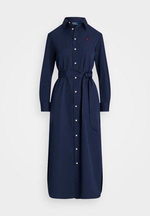 Polo Ralph Lauren BELTED COTTON MIDI SHIRTDRESS - Vestido camisero - cruise navy