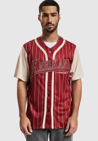 Karl Kani - REKKING BLOCK BASEBALL - Srajca - darkred cream Miniaturna slika 1