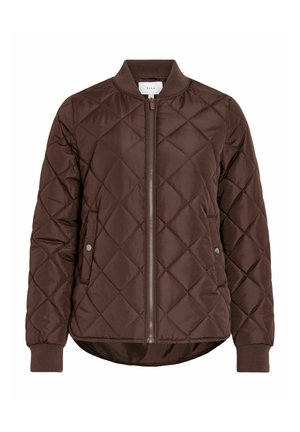 VILA, QUILTED JACKET VITATE ZIPPER - Blouson Bomber - coffee bean