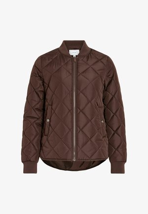 VILA, QUILTED JACKET VITATE ZIPPER - Blouson Bomber - coffee bean