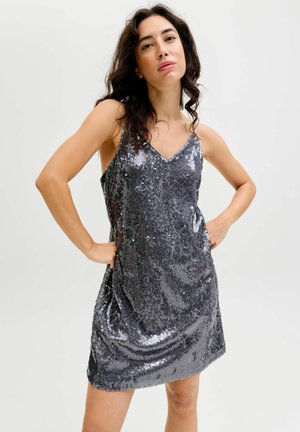 JXSIA SEQUIN V-NECK - Cocktailjurk - phantom