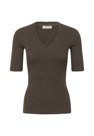 InWear, INWEAR DAGNAIW MELANGE V T-SHIRT - Základné tričko - chocolate brown melange