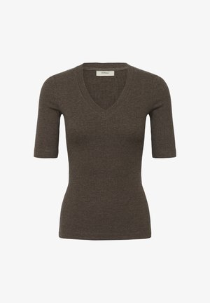 InWear, INWEAR DAGNAIW MELANGE V T-SHIRT - T-shirts basic - chocolate brown melange