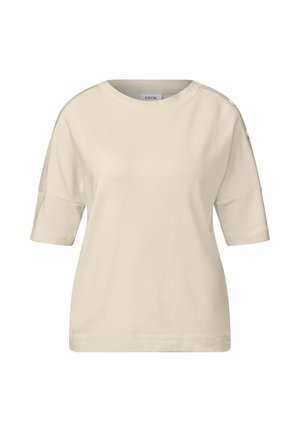 Cecil MIT KNOPFDETAIL - Print T-shirt - beige
