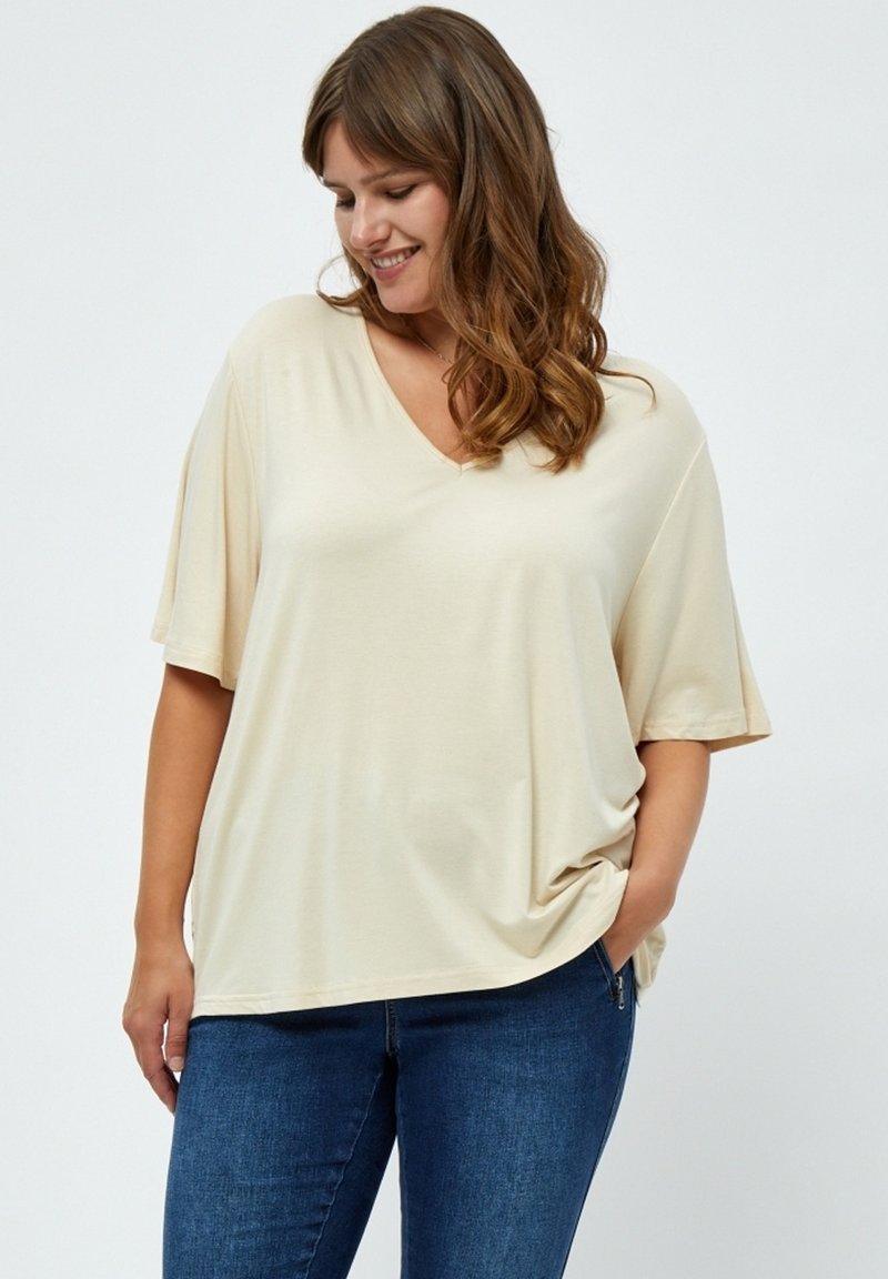 PEPPERCORN PCROSALINDA - T-shirt basic - sandshell