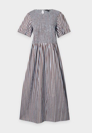 New Look Curves, CURVES STRIPE SHIRRED MIDI - Day dress - brown pattern