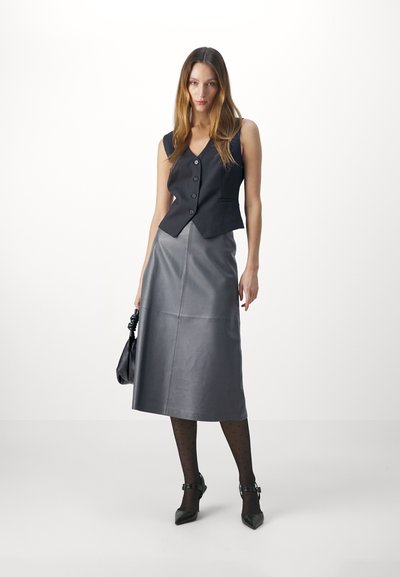 STUDIO ID MIDI SKIRT - Krilo A-kroja - elephant