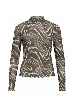 Object, LONG SLEEVED TOP MESH - Blouse - seal brown