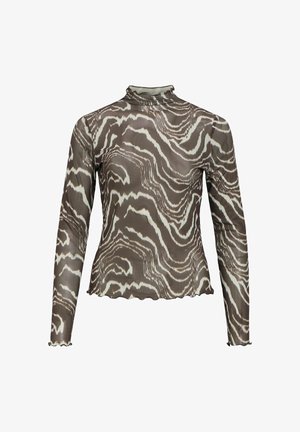 Object, LONG SLEEVED TOP MESH - Blouse - seal brown