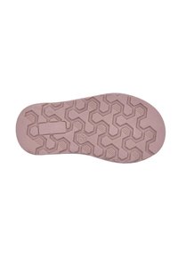 Suola in gomma di colore rosa chiaro. Presenta un motivo di battistrada esagonale con scanalature per una maggiore aderenza. La suola è piatta con una leggera curvatura sulla punta.