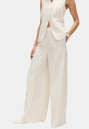 Marks & Spencer PINSTRIPE WIDE LEG  - Bukser - ivory mix