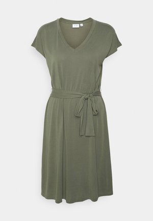 VIMODALA BELT DRESS - Žerzejové šaty - four leaf clover