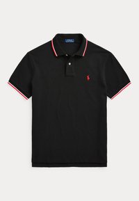 CUSTOM SLIM FIT MESH POLO SHIRT - Bluză polo - black
