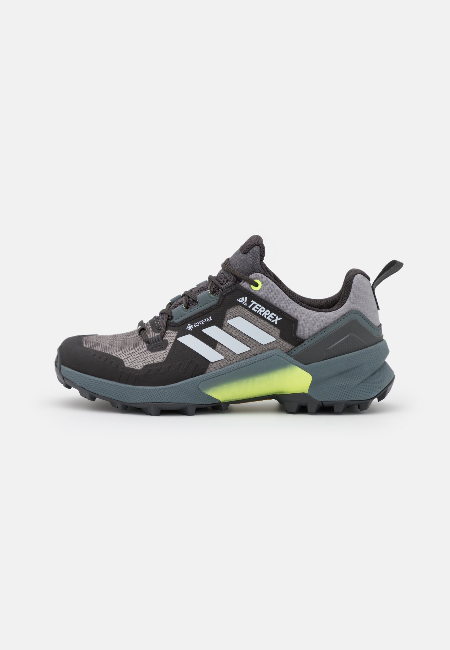 TERREX SWIFT R3 GORE-TEX MID - Outdoorschoenen - grey three/halo silver/hi res yellow TERREX SWIFT R3 GORE-TEX MID - Outdoorschoenen - grey three/halo silver/hi res yellow