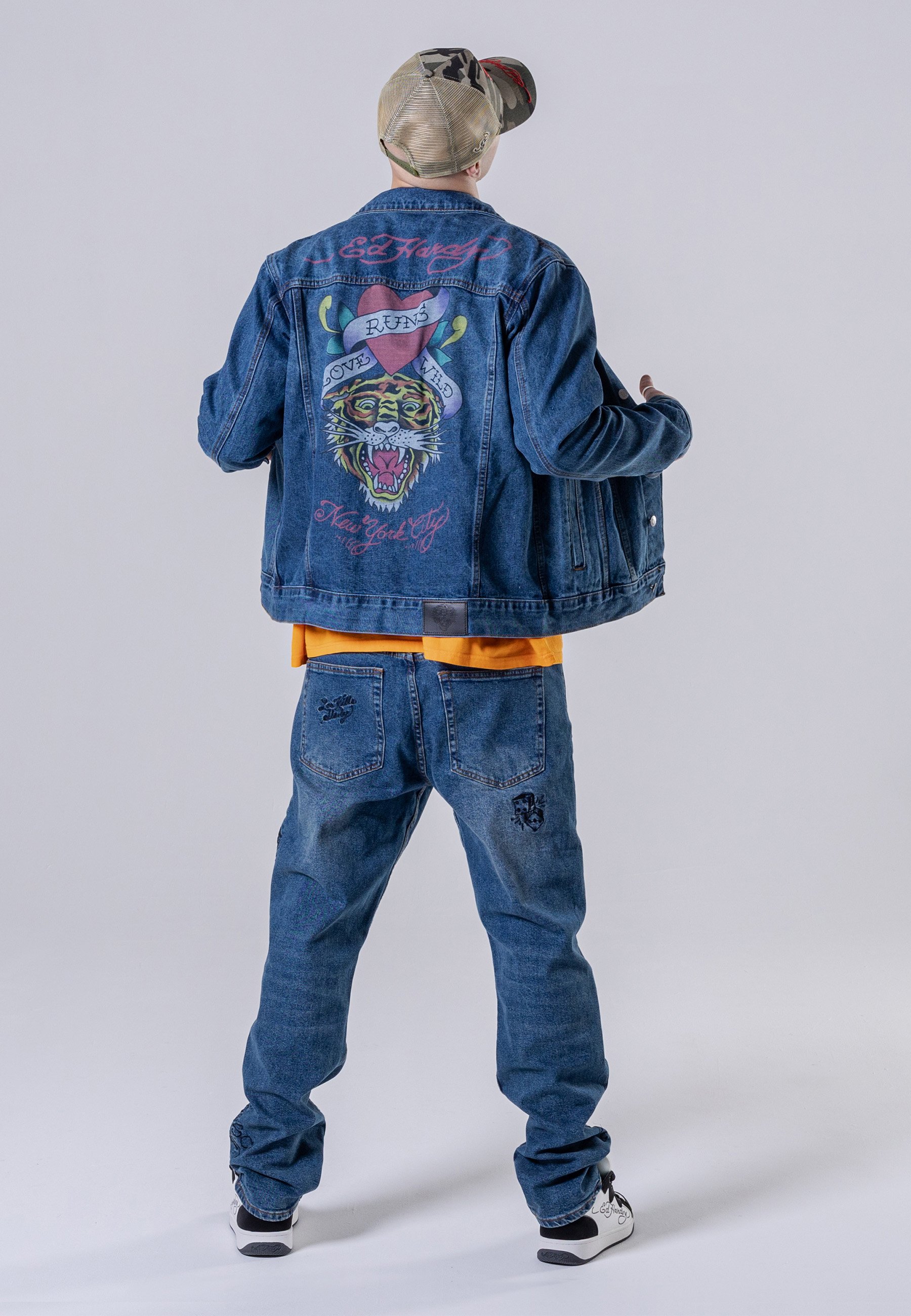 RUNS WILD - Denim jacket - indigo 