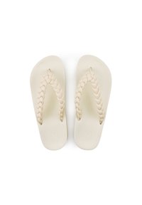 Geflochtene Flip-Flops mit flachen, off-white Gummisohlen. Die Riemen verfügen über ein strukturiertes, gewebtes Design. Minimalistische Ästhetik, keine zusätzlichen Akzente.