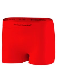 Boxer da uomo rossi realizzati in 92% poliammide e 8% elastan. Presentano una superficie liscia e una cintura ampia con il nome del marchio stampato.