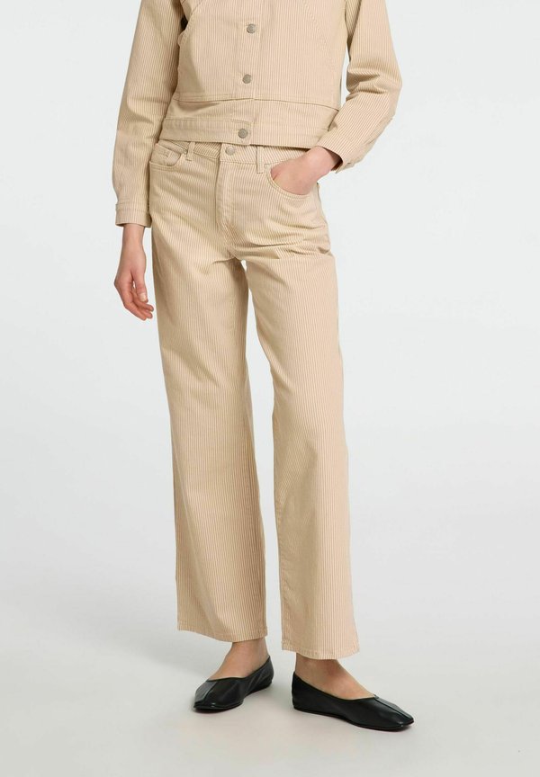WIDE FIT HIGH WAIST - Jeans Straight Leg - beige