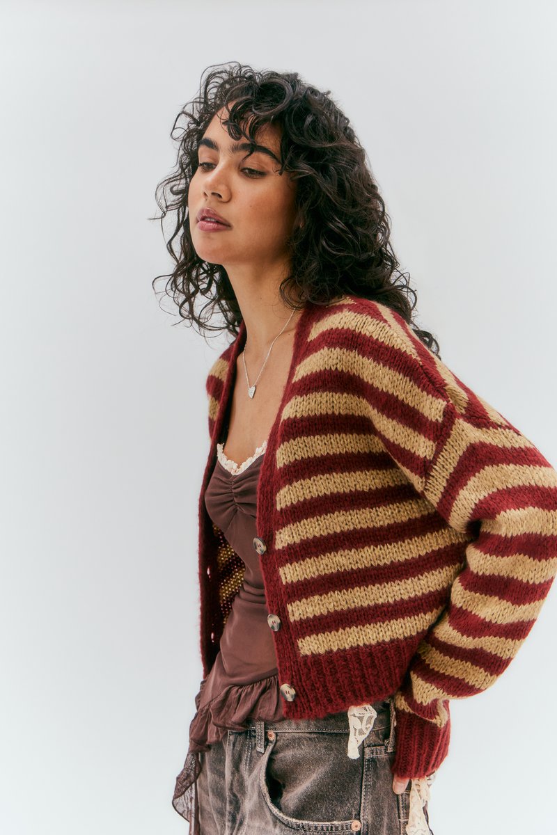 BDG Urban Outfitters LAGUNA - Casaco de malha - red/camel