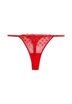 PREMIUM SWISS HEART EMBROIDERY  - Chilot tanga - red