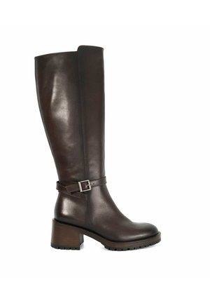 DUNE LADIES TASSIE KNEE HIGH BLOCK HEEL BUCKLE BOOTS - Laarzen - brown