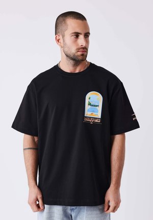 Project X Paris, T-SHIRT MANCHES COURTES MONACO ILLUSTRATION - T-shirt imprimé - noir